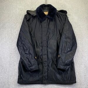 Sabas East Bakersfield Jacket Size LARGE? Black Winter Parka Coat Fur Collar Zip